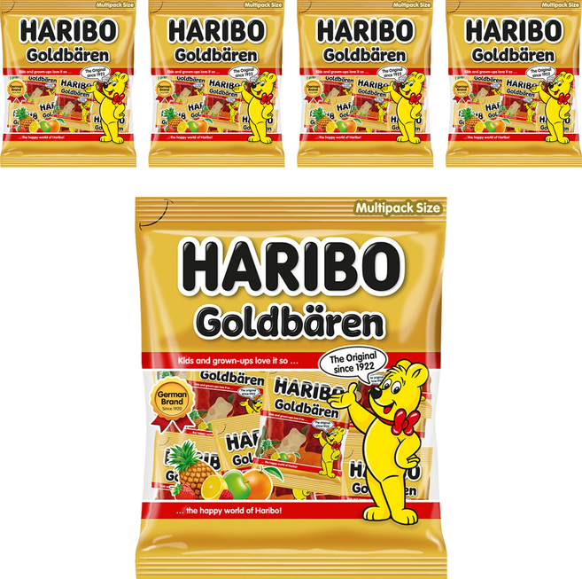 하리보 골드베렌 미니 젤리, 250g, 5개