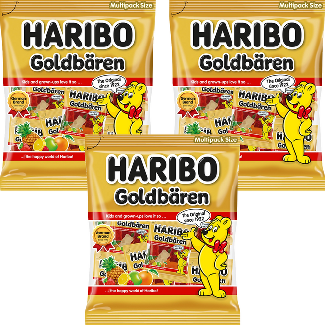 하리보 지퍼백 골드베렌 젤리, 250g, 3개