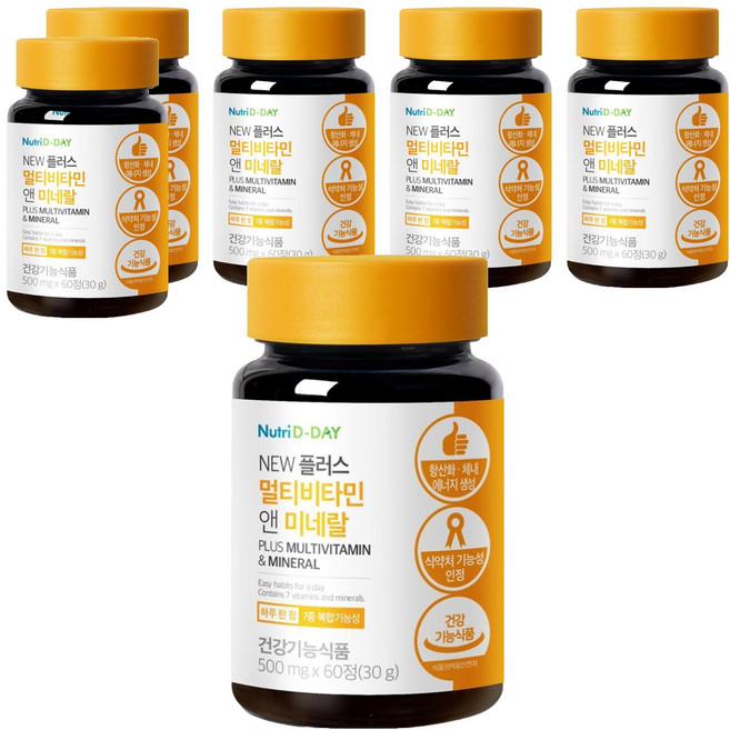 Nutri D-DAY Plus綜合維生素礦物質錠, 60顆, 500mg, 6個