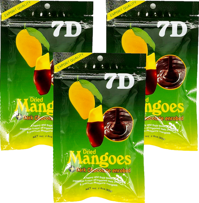 7D 초코 건망고, 80g, 3개