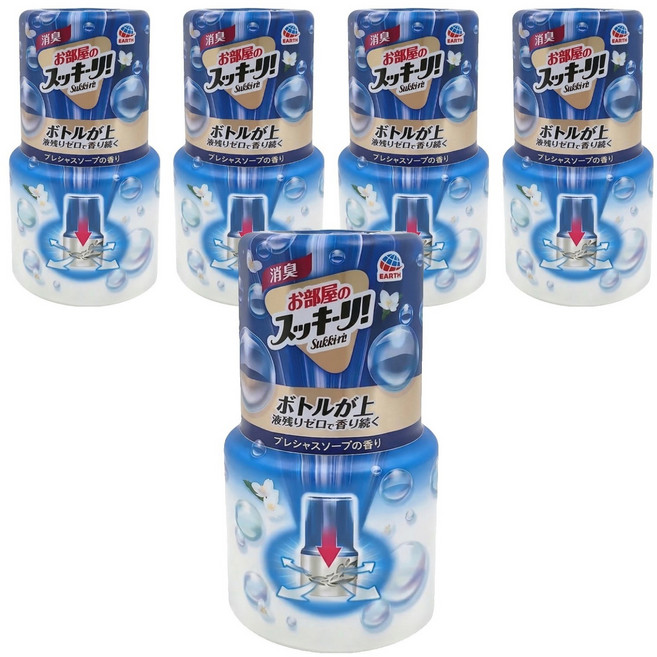 EARTH 地球製藥 室內除臭芳香劑 清新皂香, 400ml, 5瓶