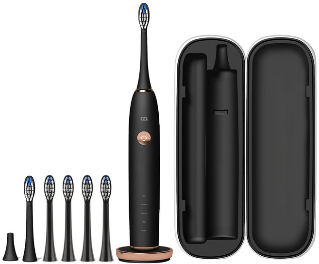 오아 클린이 소프트B 음파 전동칫솔 블랙 + 소프트 리필 칫솔모 4P 블랙세트, OOT-003BK(칫솔), VO-ET034(브러쉬), 블랙, 블랙, 1세트