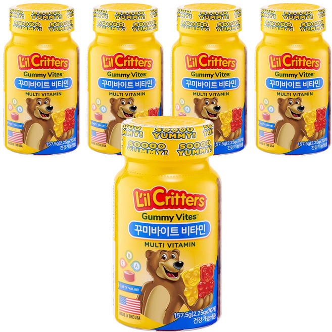 L'il Critters Gummy Vites綜合維他命礦物質小熊軟糖, 70顆, 5罐