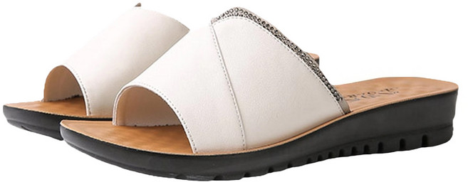 GIPOARNN 紀珀尼 女款 真皮頭層牛皮乳膠軟墊防滑室外拖鞋