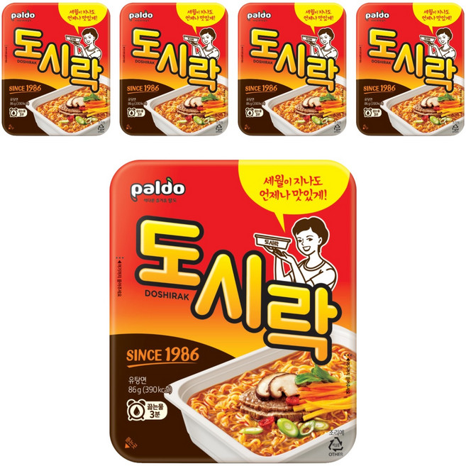 팔도도시락 컵라면 86g, 5개