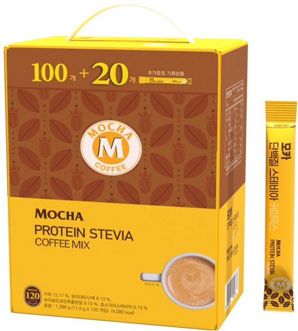 모카씨엔티 단백질 스테비아 커피믹스, 11.5g, 120개입, 1개