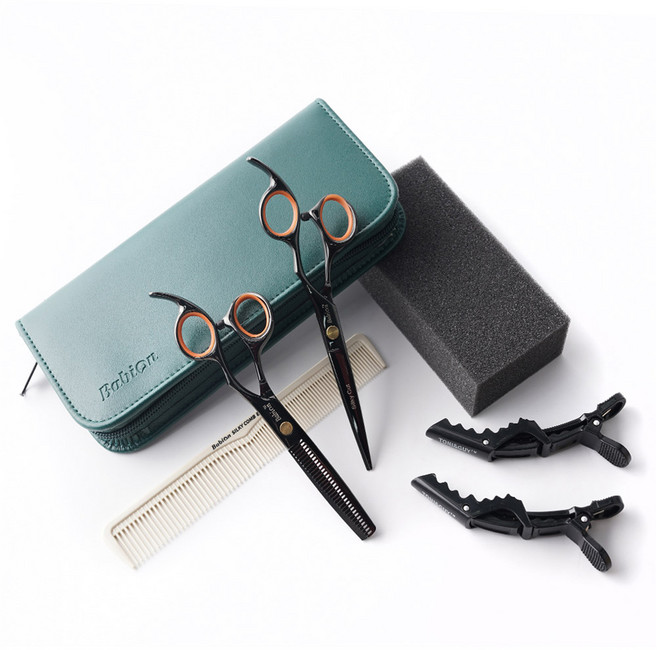 바비온 블랙프리미엄 미용가위세트, 1개, 블랙(가위)