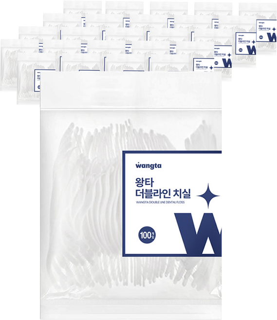 왕타 더블라인 치실, 8cm, 500개입, 5개