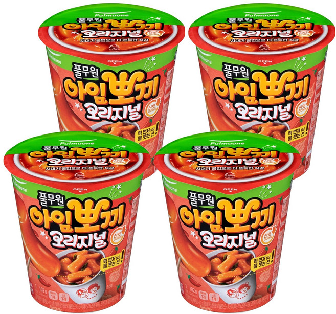 풀무원 아임뽀끼 오리지널 떡볶이, 102g, 4개