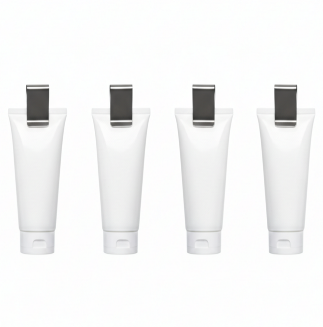 무타공 스텐 치약걸이 4p 세트, 실버, 1세트