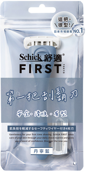 Schick 舒適牌 FIRST TOKYO 第一把刮鬍刀 + 刀頭, 1組, 1組