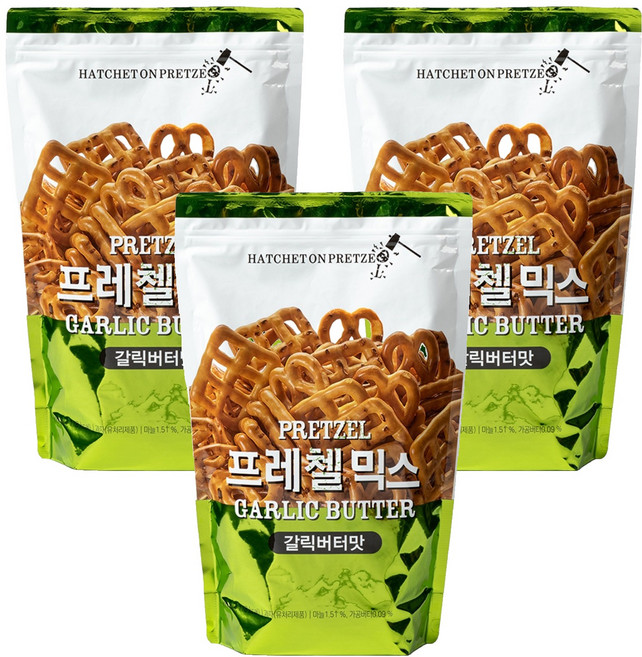 헤치트온프레첼 프레첼 믹스 갈릭버터맛, 800g, 3개