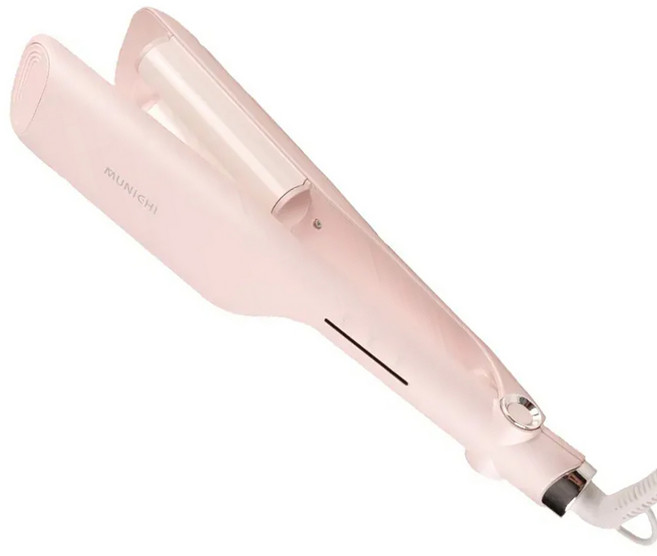 MUNICHI 沐尼黑 國際電壓負離子水波紋蛋捲夾 三檔溫控 智能斷電, MR.25MM, 淡山茱萸粉