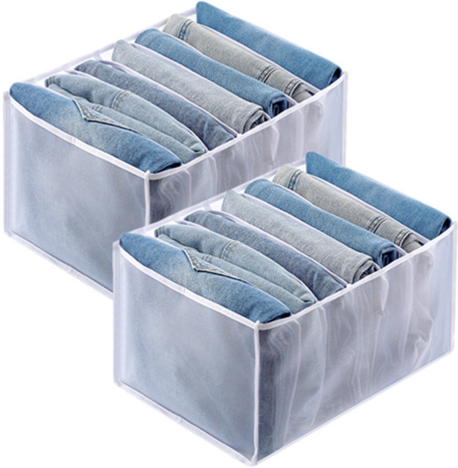 디오셀 망사 통풍 옷장 정리함, 화이트, 2개