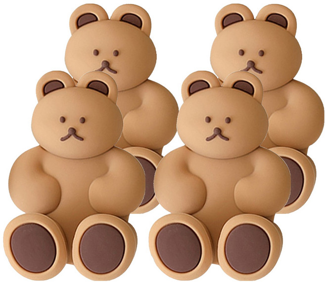 도낫도낫 로마네 실리콘 칫솔걸이, 초코, 4개