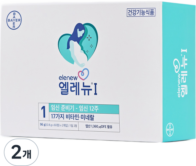 엘레뉴 1단계 멀티비타민, 120정, 2개