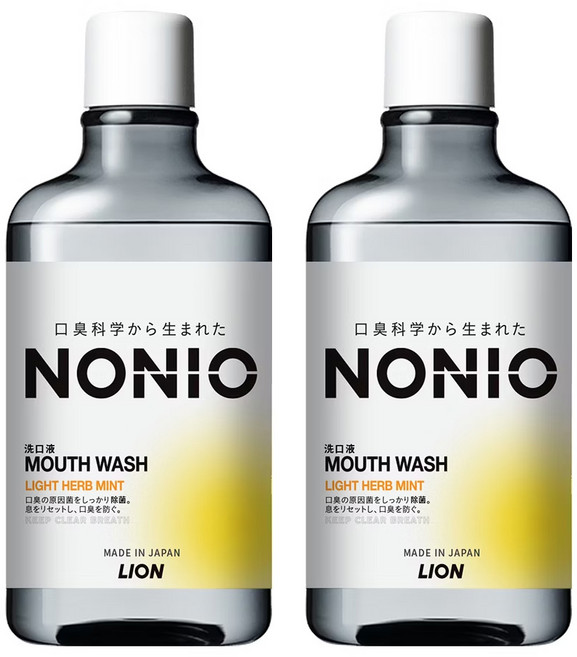 LION 獅王 NONIO 終結口氣漱口水 99.9%口臭原因菌去除 幫助清除牙菌斑 日本調香職人特調, 600ml, 2瓶