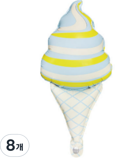 타이탄 혼합 파티 무광 풍선 미니, 블루 아이스크림, 8개