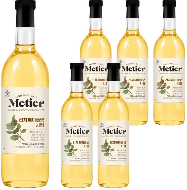 메티에 리치헤이즐넛 시럽, 6개, 750ml