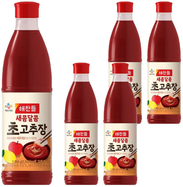 해찬들 새콤달콤 초고추장, 1.05kg, 5개