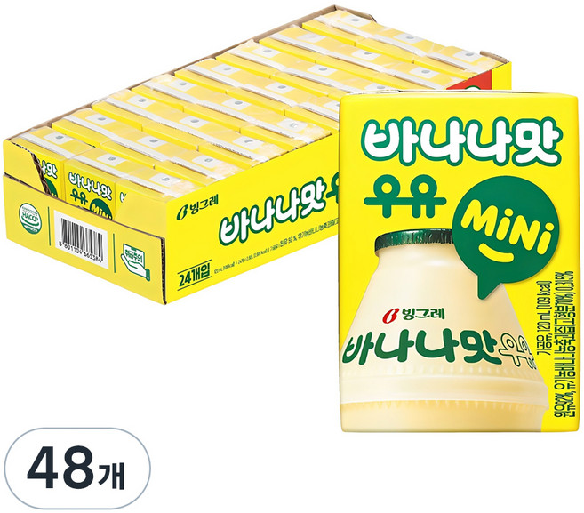 바나나맛우유 키즈, 120ml, 48개