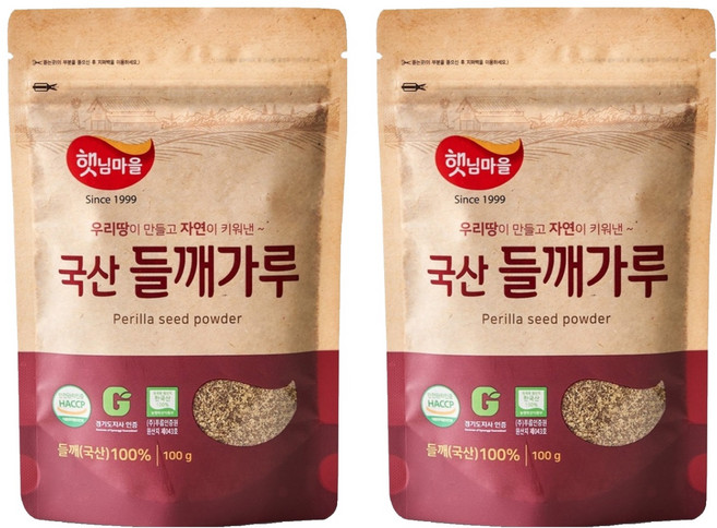 햇님마을 국산 들깨가루, 100g, 2개