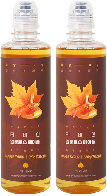 티바인 메이플 시럽, 520g, 2개