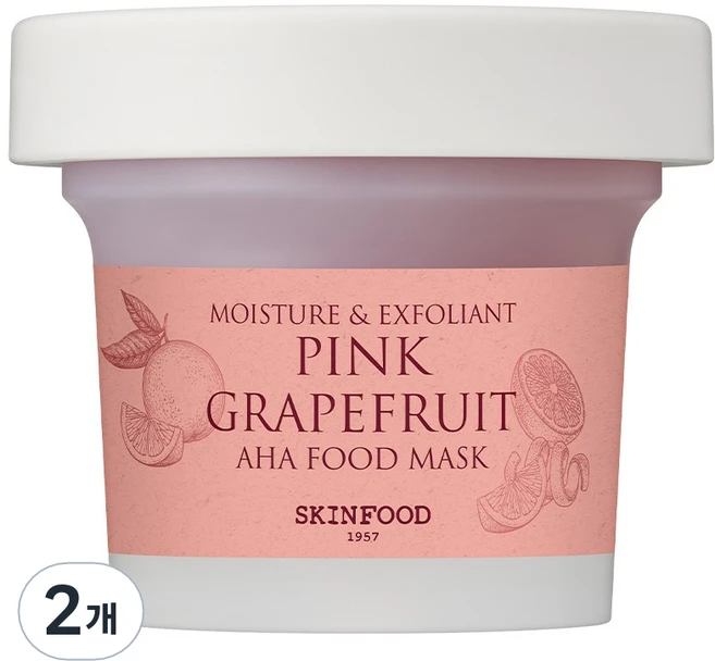 스킨푸드 핑크자몽 아하 푸드마스크, 1개입, 2개 - 쿠팡