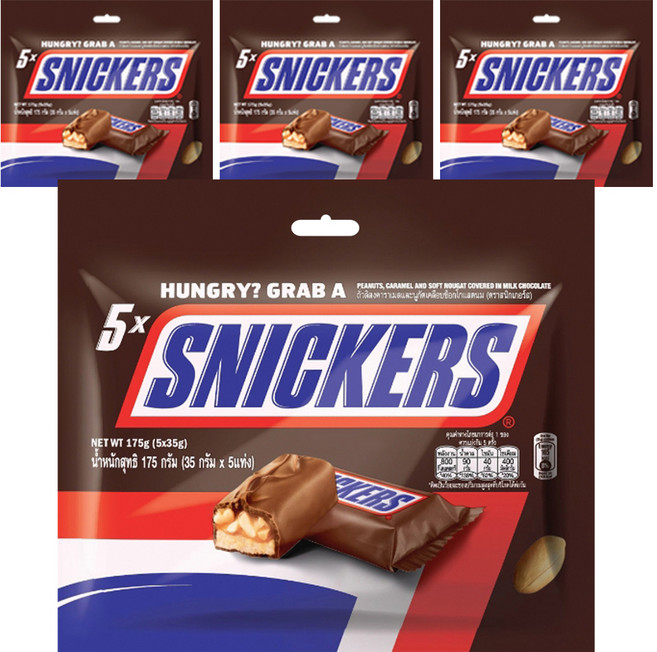 스니커즈 땅콩 초콜릿, 175g, 4개