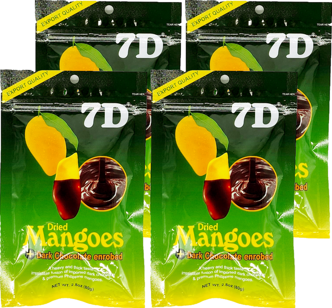7D 초코 건망고, 80g, 4개