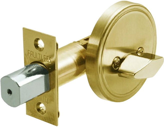 FAULTLESS 加安牌 單向輔助鎖 D274 青銅(金色) 鎖門長度 60mm 適用門厚 35~50mm, 1個