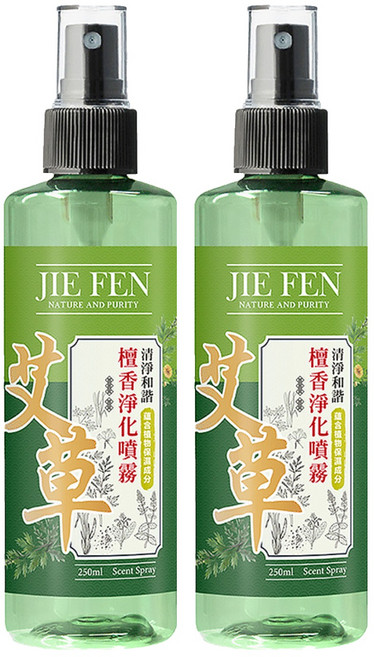 Jie Fen 潔芬生活 淨化噴霧, 艾草檀香, 250ml, 2瓶