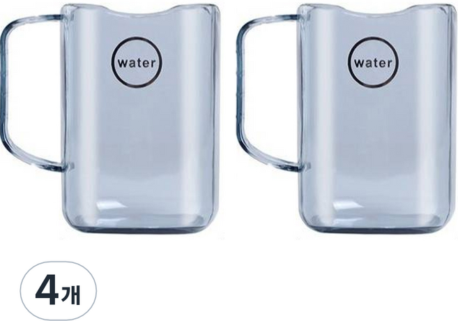 더자카 다용도 클리어 칫솔꽂이 양치컵, 블루, 4개