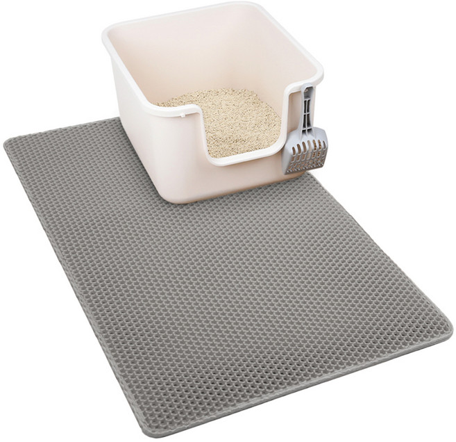 코멧 펫 고양이 사막화방지 벌집모양 모래매트(90x60cm), 그레이, 1개