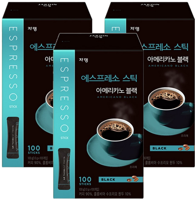 에스프레소스틱 쟈뎅 아메리카노 블랙 원두커피믹스, 1g, 100개입, 3개