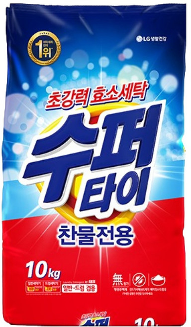 수퍼타이 베이킹소다 플러스 분말세제 리필, 10kg, 1개