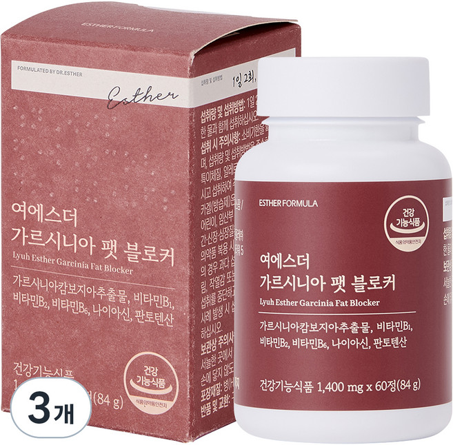 에스더포뮬러 여에스더 가르시니아 팻 블로커 84g, 3개, 60정