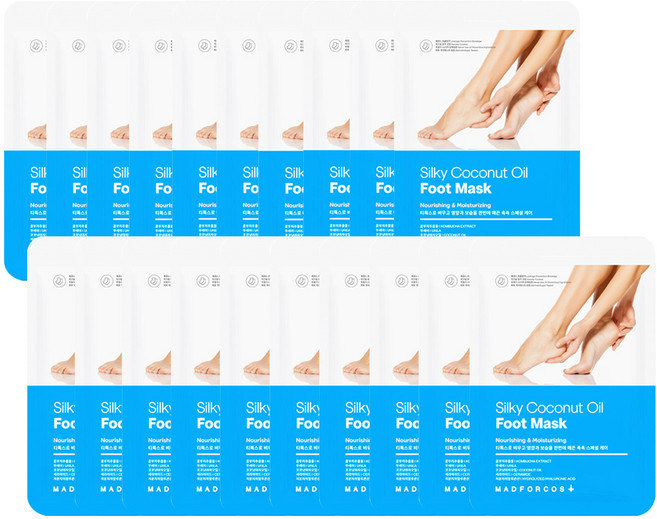 매드포코스 촉촉한 실키 코코넛 오일 풋 마스크, 20개입, 1개, 16ml