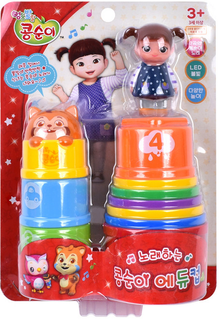 오즈토이 콩순이 노래하는 에듀 컵쌓기, 혼합색상, 1세트