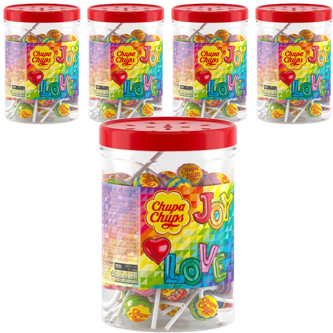 Chupa Chups 加倍佳 迷你管裝 50入, 550g, 5個