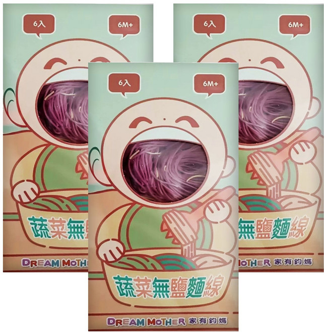 鈞媽御食堂 蔬菜麵線 6個月以上適用 6個裝, 3個, 168g