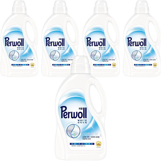 퍼울 화이트 세탁세제 겸용 본품, 1.9L, 5개