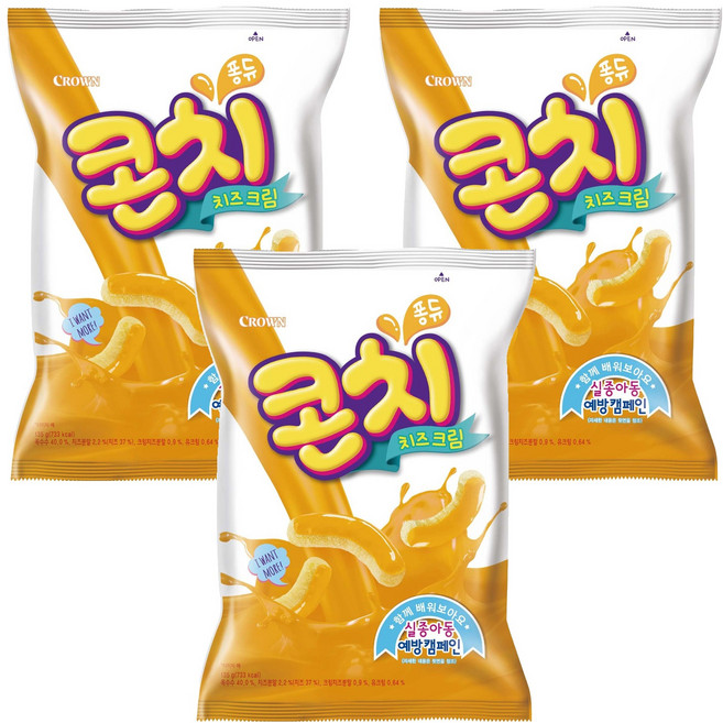 크라운 콘치 치즈크림, 135g, 3개