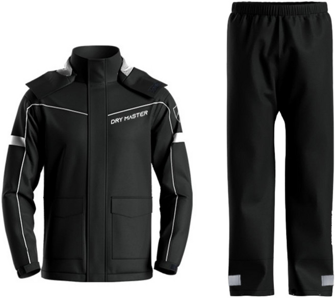 드라이마스터 라이딩 우비 상하의 세트, 블랙