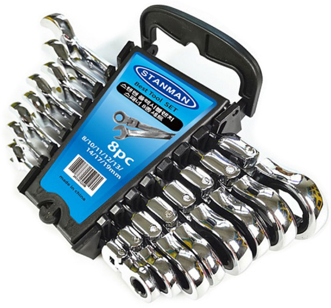 스탠맨 플렉시블 렌치 스패너 8종 세트, 1세트
