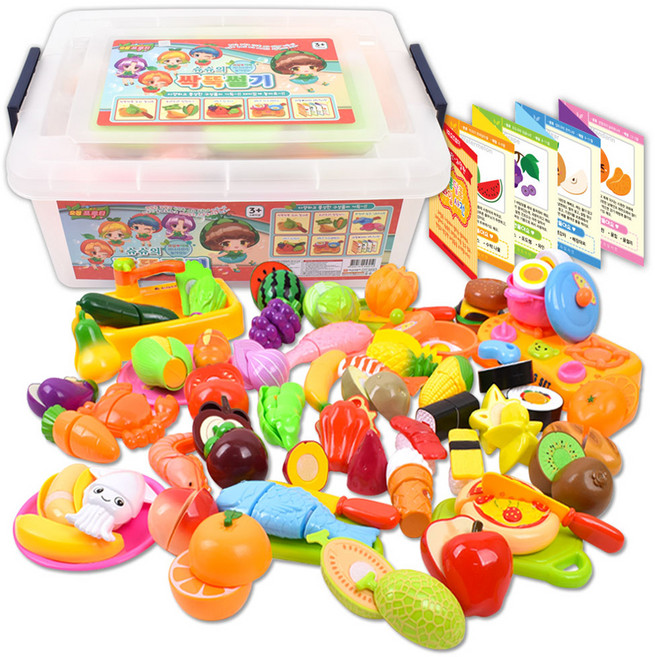 요정프루티 리빙박스 싹뚝썰기 자르기 소꿉놀이세트, 혼합 색상, 1개