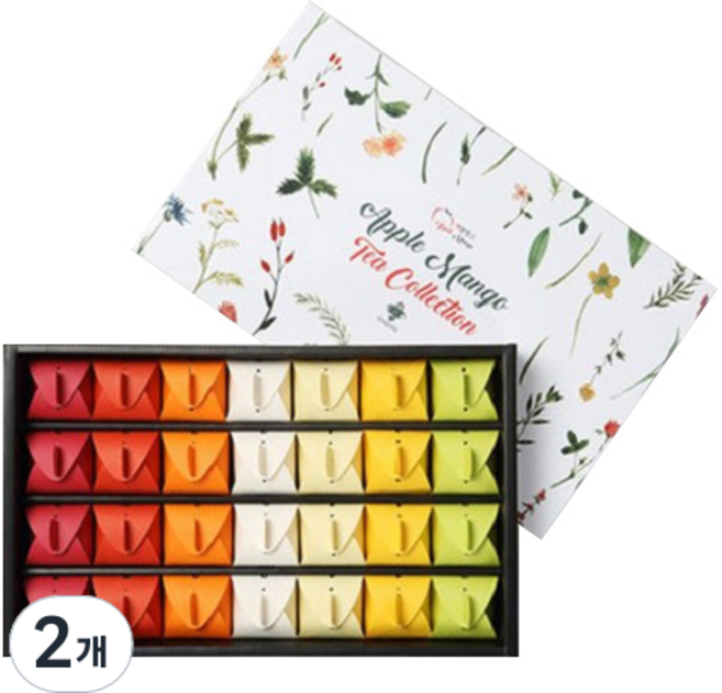 다란 애플망고 티컬렉션 선물세트, 차 7종, 2개
