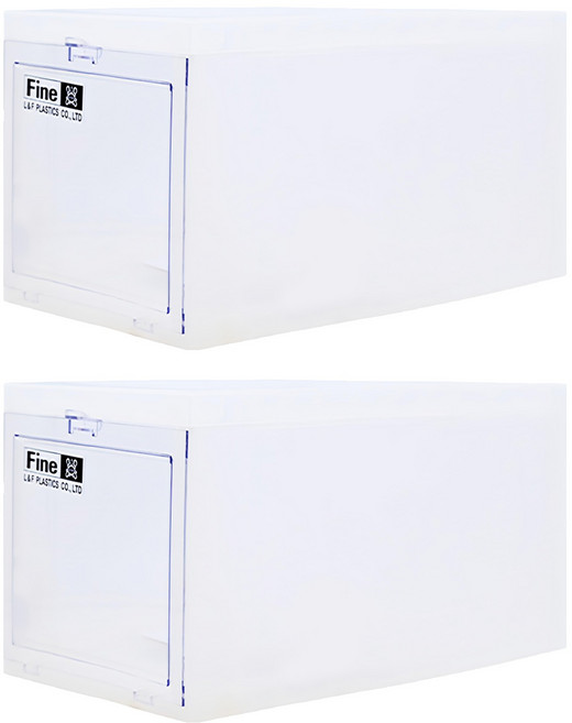 KEYWAY 聯府 前拉式整理箱 12L 350 x 202 x 205mm, 透明色 + 霧白色, 2個