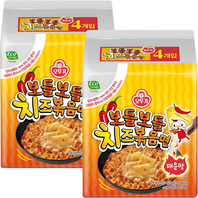 오뚜기 보들보들 치즈볶음면 매운맛 130g, 8개