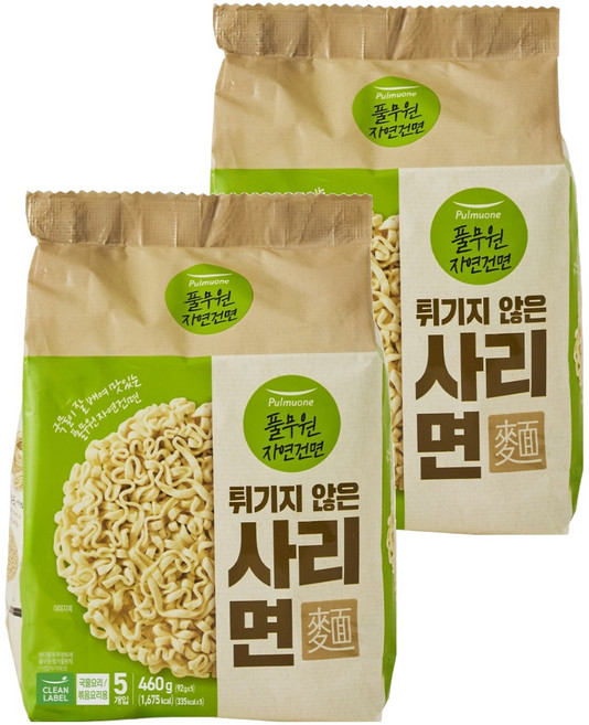 풀무원 자연건면 튀기지 않는 사리면 92g, 10개